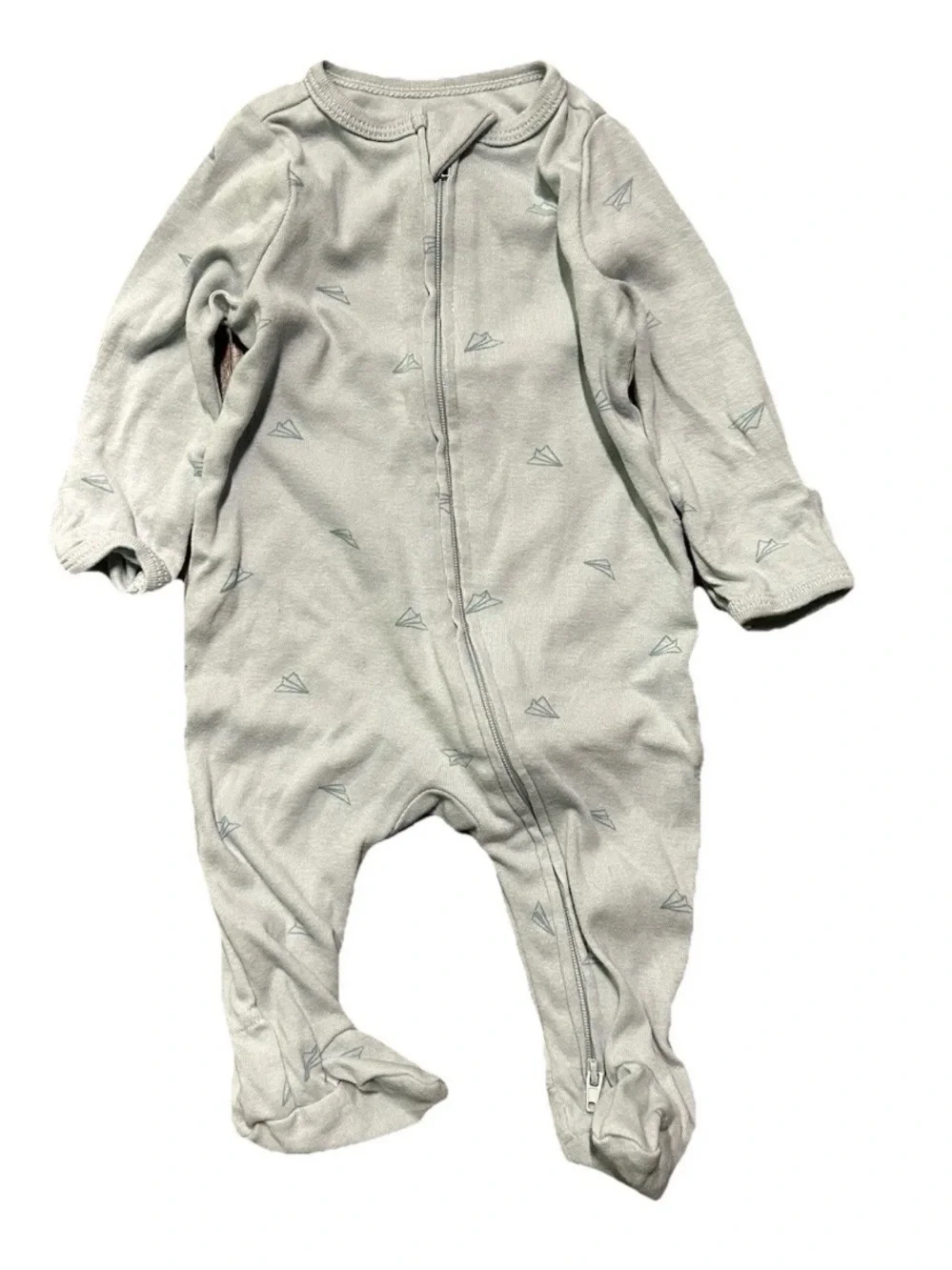 Baby Boy Footie Pajamas Ribbed Animals 2 Way Zipper Size 0-3 Months